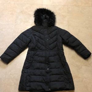 Long black puffy coat